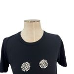 Lauren Moshi Pearl Smiley Face Tee Shirt T-Shirt Short Sleeve Black Size Small Photo 3