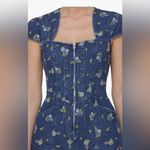 Avec Les Filles  FLORAL CAPSLEEVE CORSET WILDE LEG DENUM JUMPSUIT, SZ 0, $249 Photo 3
