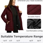 Women's Warm Winter Coat Heavy Puffer Jacket Parka with Fur Trimmed Hood Photo 5