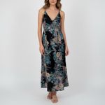 Free People  Intimately Black Floral Maxi Dress Spaghetti Strap V Neck S Photo 3
