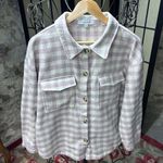 Moodie Lavender/Cream Gingham Shacket: Size MEDIUM Purple Photo 2