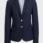 J.Crew J. By Original Schoolboy Blazer Navy Blue Size 12 Career Preppy Wool Photo 0