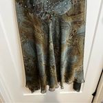 VTG AGB Dress Brown Blue Floral Sparkle Fairycore Y2K Size 8 Flapper Photo 3