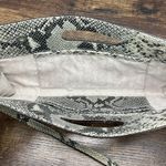 Michael Kors  Snakeskin Leather Clutch With Shoulder Strap Sand Photo 4