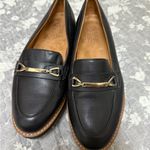 Naturalizer  Black Leather Loafers with Gold Accent Photo 0