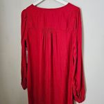 Treasure & Bond Dress Long Sleeve Red V-Neck Viscose Casual Solid Neutral Photo 2