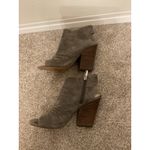 Vince Camuto  Kentvi Perforated Leather Greystone Peep Toe Heeled Ankle Bootie, 8 Photo 6