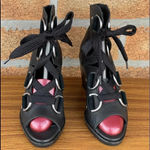 Sorel  After Hours Leather D Ring Lace up Wedge Sandal Bootie sz 5 Photo 1