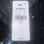 EXPRESS Relaxed Portofino Black Sequin Button-Up Blouse Size Small Photo 4