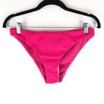 ANDIE  Swim The Cheeky Bikini Bottom Rib Terry Neon Hibiscus Pink M Photo 2