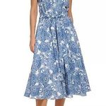 Tommy Hilfiger NWOT Hudson Paisley Sleeveless Midi Shirt Dress Linen Cotton Belted Buttoned New Photo 0