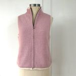 NWT Vintage LL Bean Pink Knit Sherpa Lined Zip Vest Womens XS Lambs Wool Photo 4