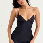 House Of CB  SORAYA Navy Satin Slip Dress Photo 0