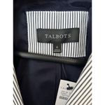 Talbots  Aberdeen Blazer Size 6 Piped White Navy Stripes Nautical Jacket Preppy Photo 3