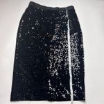 Vera Wang Simply Vera  Womens Sequin Black Pencil Skirt Sz M Photo 2