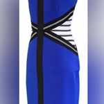 Ivanka Trump  Blue and Black Sleeveless With Back Walking Split Dress Photo 1