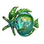 Vintage MJ Fish Starfish pin brooch blue green silver tone NWOT Photo 0