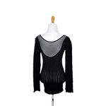 Free People Intimately Sheer Mesh Ruched Long Sleeve Black Top Sz M/L Womens Photo 2