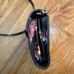 Black Floral Vegan Leather Mini Crossbody Bag Photo 2