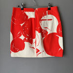 J.Crew J. Crew sz 6 red cream floral mini skirt Photo 5
