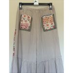 SheIn Beige Colorful Floral Patchwork Pocket Tiered Wide Leg Pants Medium Boho 6 Photo 9