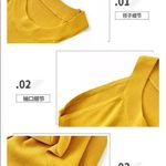 Sexy Women Knitted Tank Tops Vest Sequined‎ U Neck Long Crop Tops Solid Yellow Size XS Photo 2