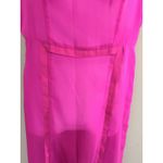 Anthropologie Sheer Paneled Light Weight Hot Pink Maxi Dress Size 0 Photo 13
