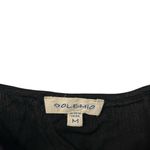 Solemio Black Tank Top Ruffle Design Cross Back Shirt Women’s Size Medium Style! Photo 1