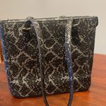 Anne Klein  shoulder bag black silver faux animal print purse size medium Photo 11