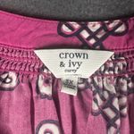 Crown & Ivy Curvy Blouse Womens 3X Geometric Print V Neck 3/4 Sleeve Tunic Top Photo 2