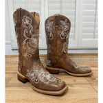 Shyanne Lasy Floral Embroidered Western Boots Brown Leather Size 9 NWOB Cowgirl Photo 2