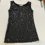 YVETTE FASHION Black Sequin Sleeveless Tank Top Women's Party Glam Stretch Size M Photo 3