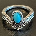 Turquoise stone princess crown ring size 5 Photo 0