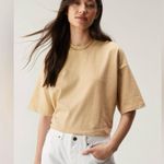 Nasty Gal Relaxed Fit Crew Neck Tee in Beige Photo 2