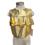 Sunday in Brooklyn  Gold Faux Leather Sleeveless Ruffle Top Size Small NWT Photo 2