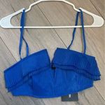 Pretty Little Thing NWT PETITE PLISSE STRAPPY BRALETTE blue size medium size 2 Photo 5