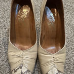 Vtg Polina Ferragamo Heels Women 7 Shoes Beige Leather Pumps Tan Photo 0