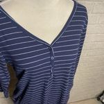 Isabel‎ Maternity Navy Striped Ribbed V Photo 1