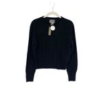 J.Crew  Cashmere shrunken crewneck sweater Black Small NWT Quiet Luxury Old Money Photo 3