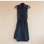 Club Monaco  Polka‎ Dot Black Cotton Button Down Shirt Dress 00 Photo 1