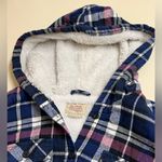 Boston Traders  WomenS Blue Plaid Hooded Sherpa Lined Flannel Jacket - Small EUC Photo 1