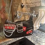 Small Hobo Shoulder Bags Handbag Goth Punk Clutch Purse Trendy Photo 1