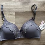 Sophie B Women's Dark Gray Lace Wireless Push Up Bra Large Photo 5