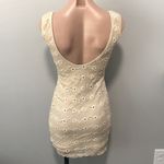 Body Central  Bodycon Floral Cream Tan Dress Small Photo 3