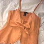 Forever 21 Orange Front Tie Crop Top Photo 0