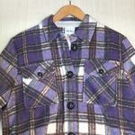 Sky To Moon Women's Shirt Shacket‎ Sz S Purple Plaid Button Down Long Sleeve NEW Photo 1
