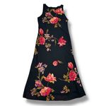 Vintage 90s Positive Attitude Floral Maxi Slip Dress Black Medium Glam Grunge Size 12 Photo 10