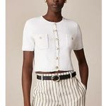 J.Crew | NWT Short-sleeve sweater lady jacket in White | Sz M Photo 0