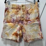 We The Free  Denim Shorts 2 Tie Dye Rave Button Fly Bermuda High Rise Hippie Photo 0