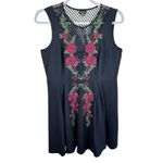 City Chic NWOT Black Rose Embroidered Sleeveless Dress 18 Photo 1